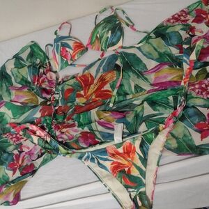 Floral Bikini and Cover-Up Set